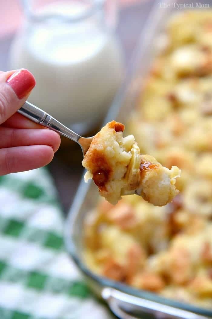 bread pudding with bananas