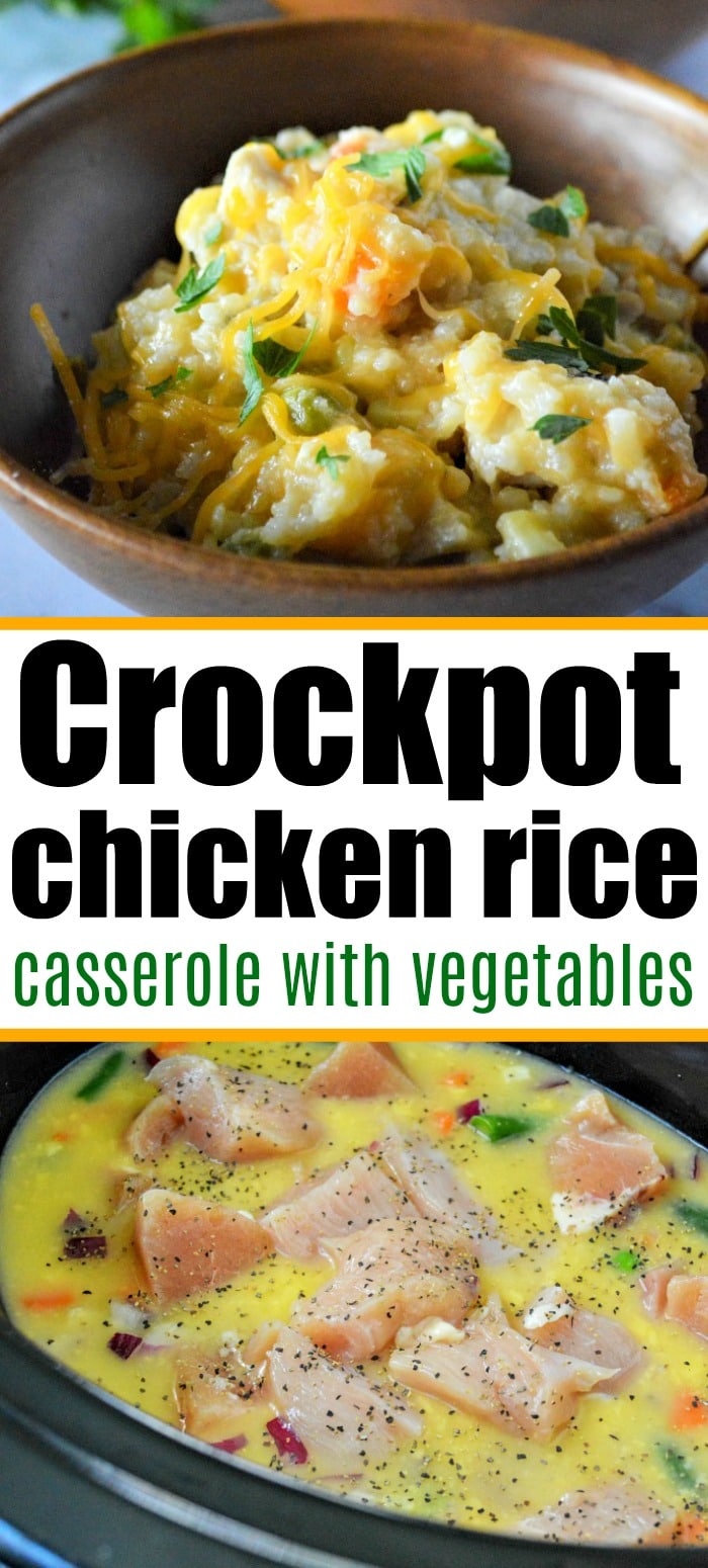 Easy Crockpot Chicken Casserole with Rice and Vegetables