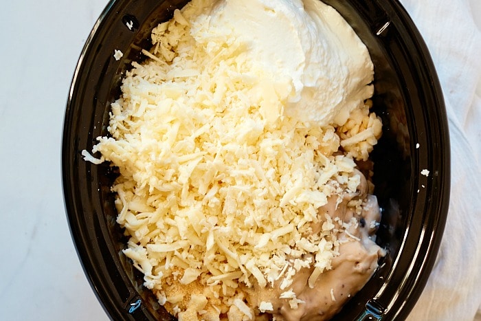 Crockpot Funeral Potatoes - The Feathered Nester