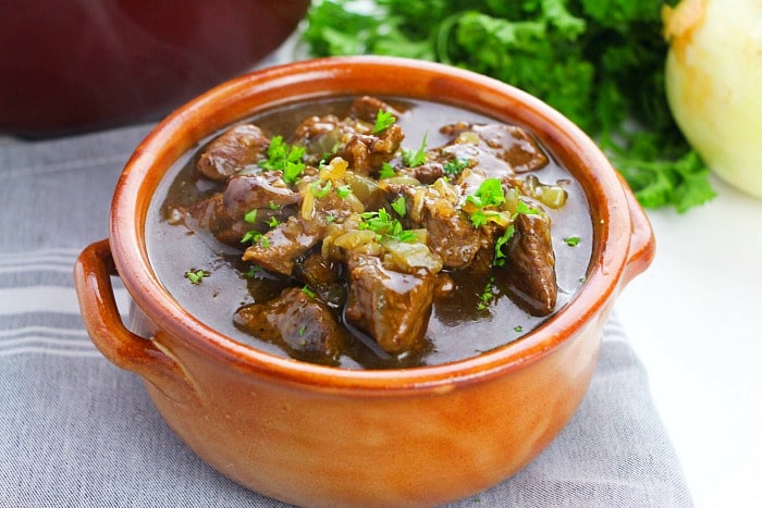 How to Cook Beef Tips on the Stove with Gravy in Dutch Oven