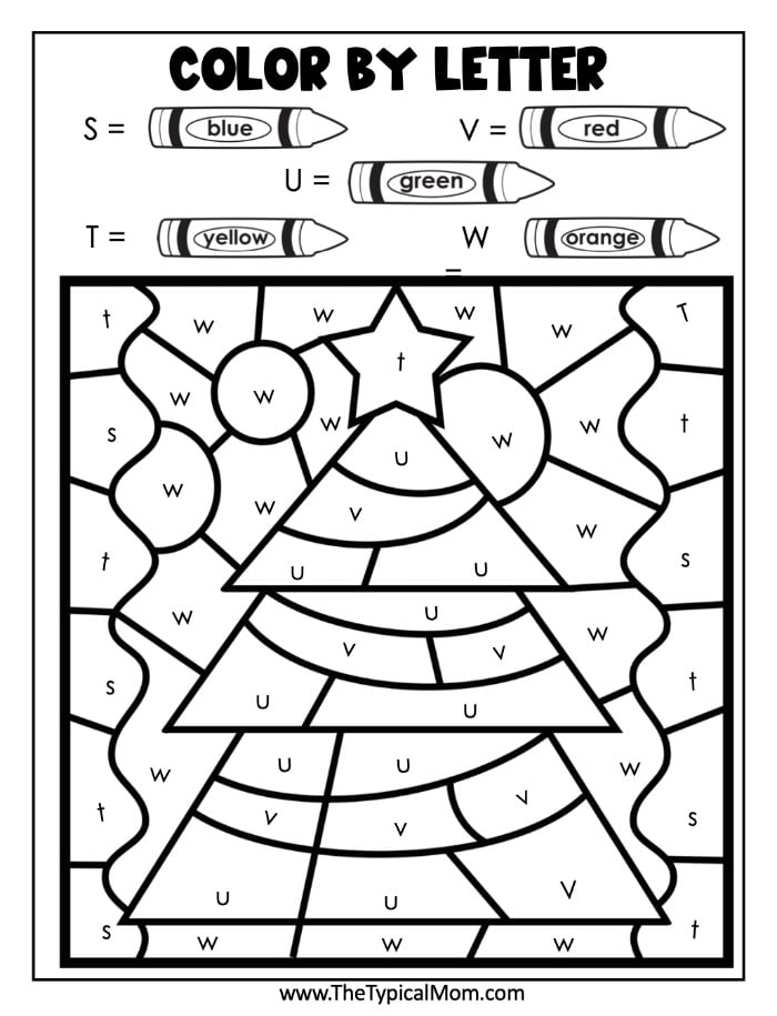 Free Printable Christmas Color by Number Worksheet - Pjs and Paint