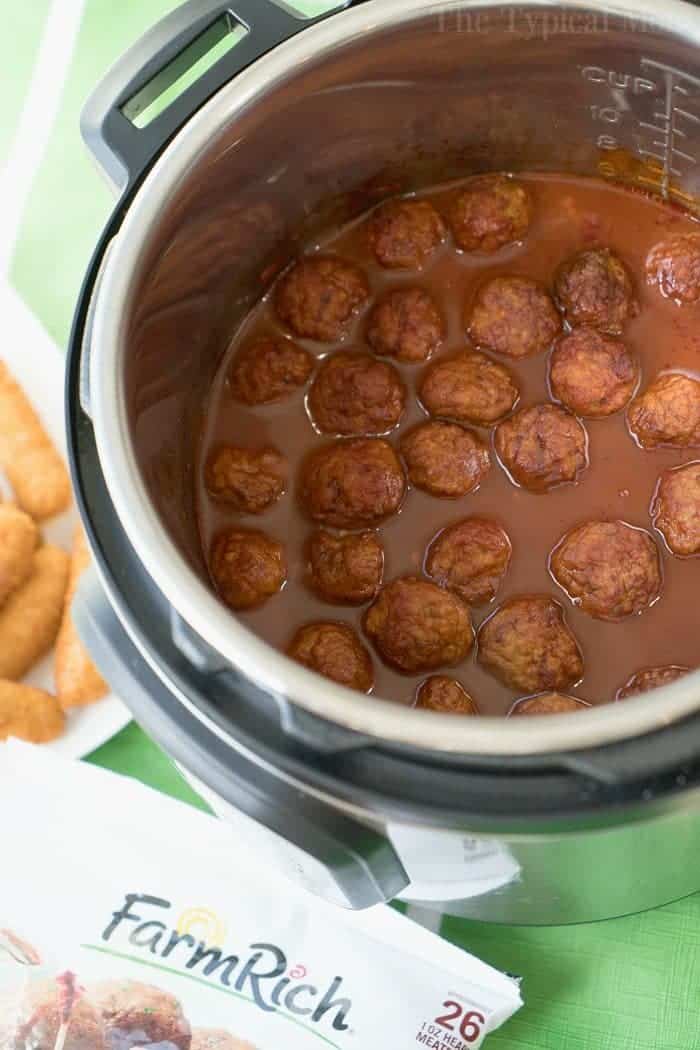 Instant Pot Barbecue Meatballs Frozen Meatballs with BBQ Sauce