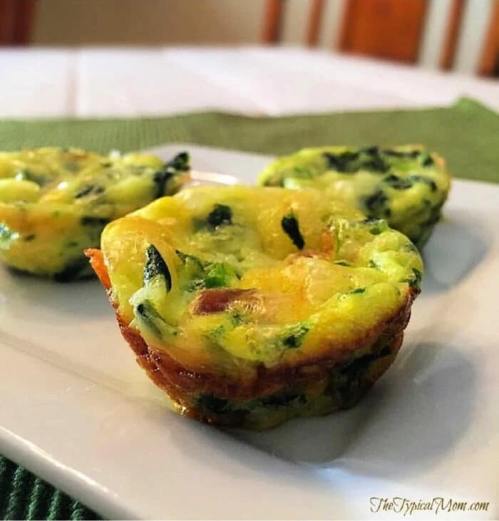 Mini Crustless Spinach Quiche in Muffin Tin - Mini Crustless Quiche