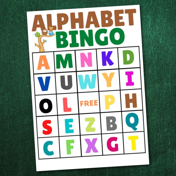 free alphabet bingo printable game