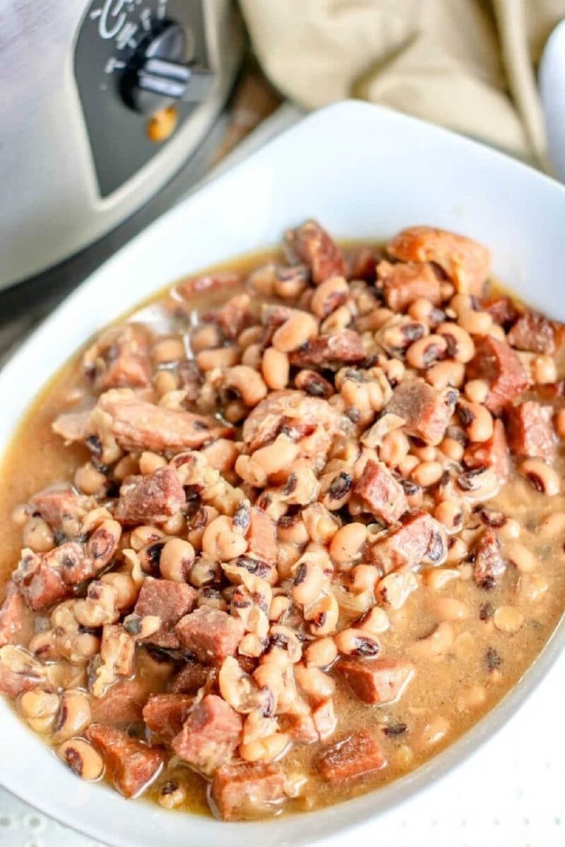Crockpot Black Eyed Peas Recipe with Ham Hocks Leftover Ham