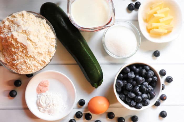 Zucchini Blueberry Muffins ingredients