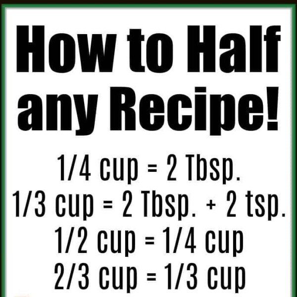 half of a recipe