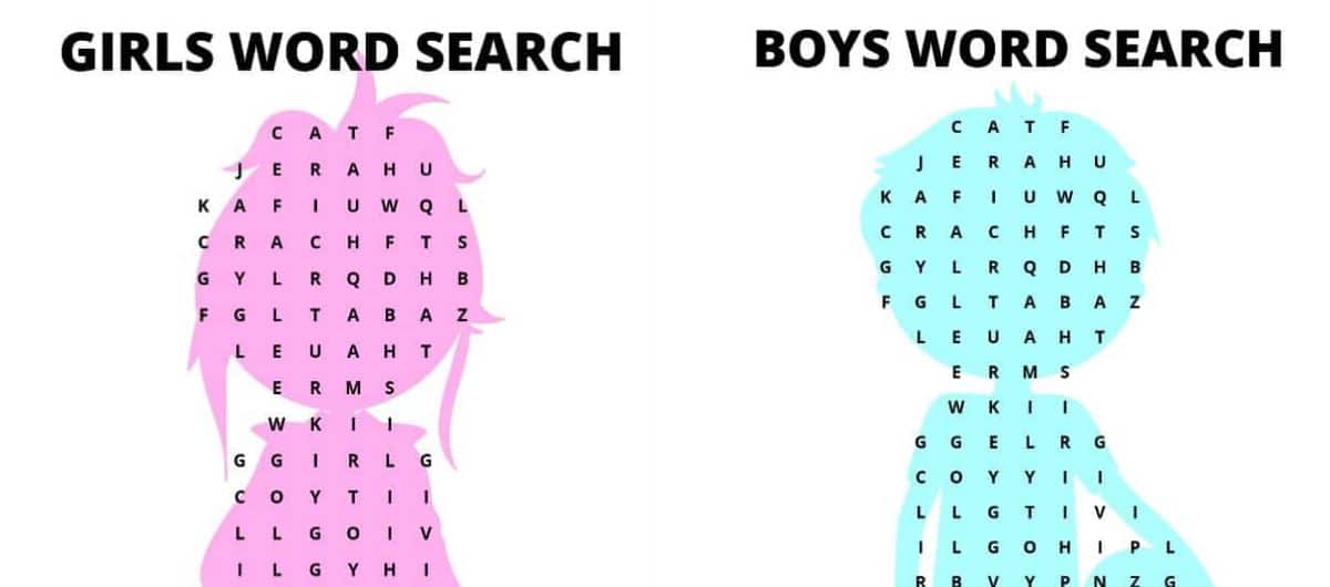 Free Printable Kindergarten Word Search Boy And Girl