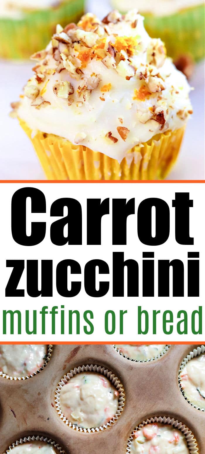 Mini Zucchini Carrot Muffins With Cream Cheese Frosting