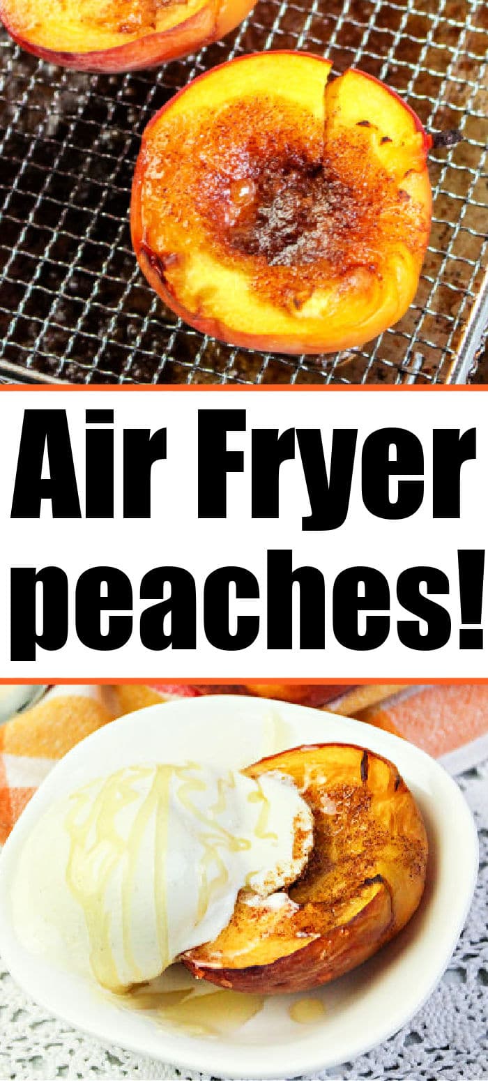 Honey Air Fryer Peaches with Crumble Easy Recipe