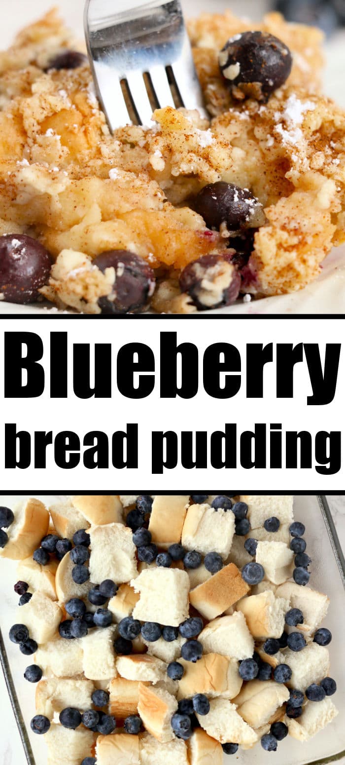 Blueberry Bread Pudding with Cream Cheese and Fresh Fruit