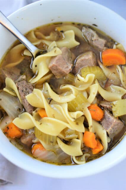 Easy Instant Pot Beef Noodle Soup - Ninja Foodi Beef Pasta Soup