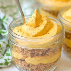 No Bake Pumpkin Cheesecake in a jar