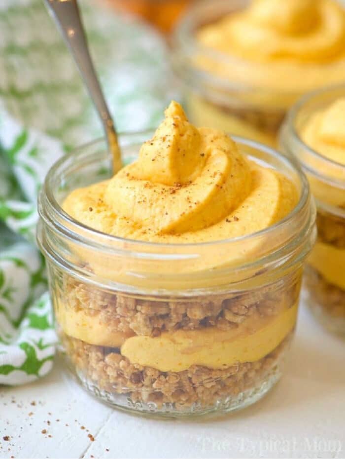 No Bake Pumpkin Cheesecake in a jar