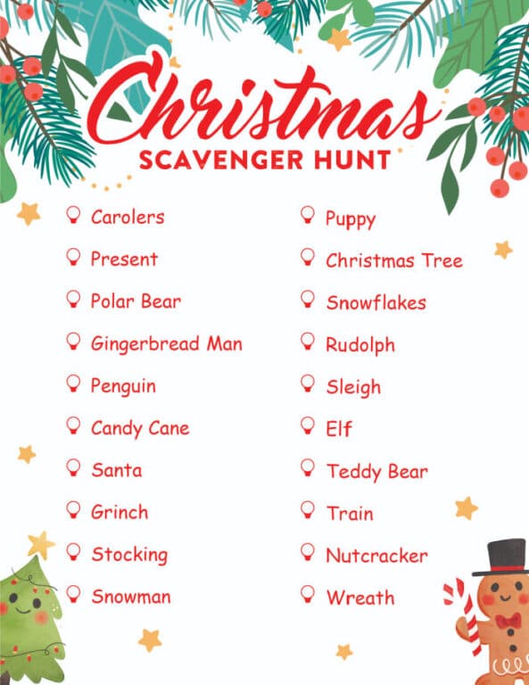 Free Printable Christmas Scavenger Hunt | The Typical Mom