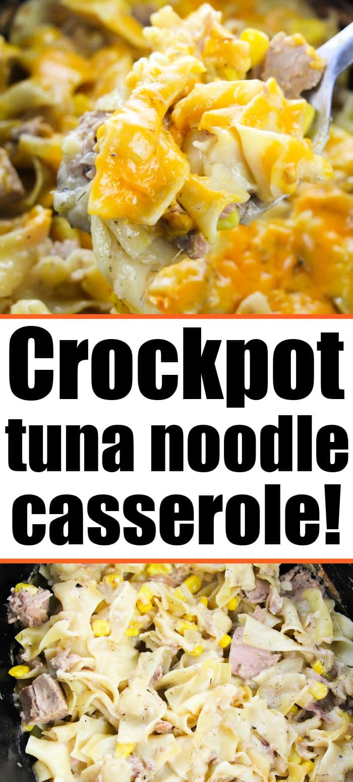 Easy Crockpot Tuna Noodle Casserole with Egg Noodles