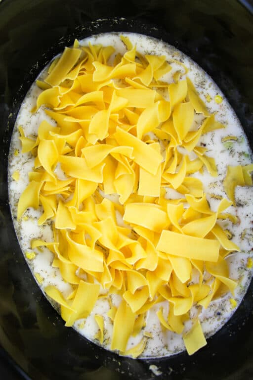 Easy Crockpot Tuna Noodle Casserole with Egg Noodles