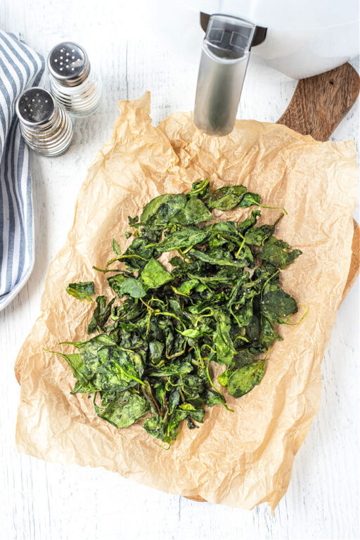 Buttered or Air Fryer Spinach Chips Ninja Foodi Spinach