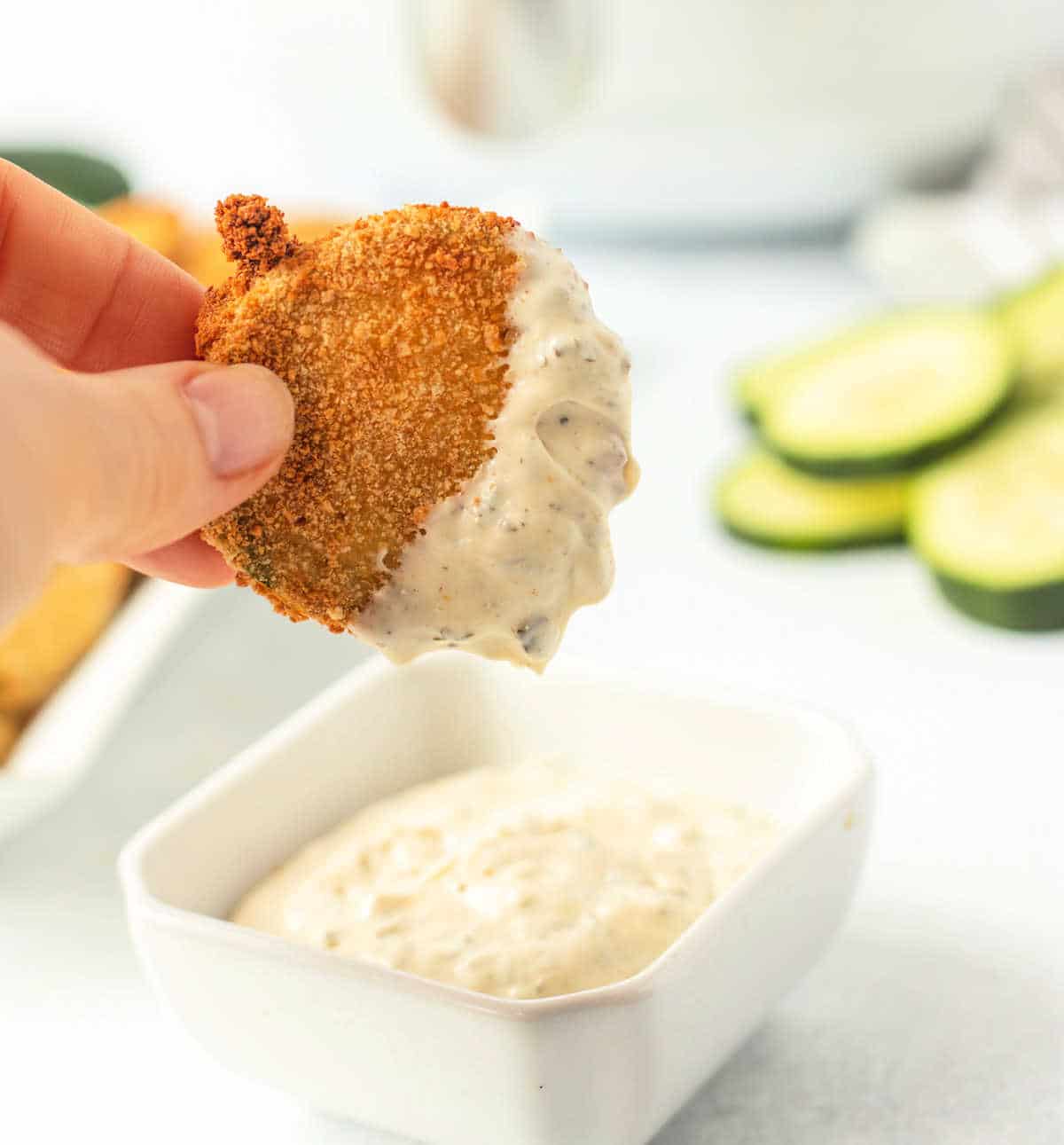 Breaded Air Fryer Cucumber Chips - Ninja Foodi Cucumber Chips