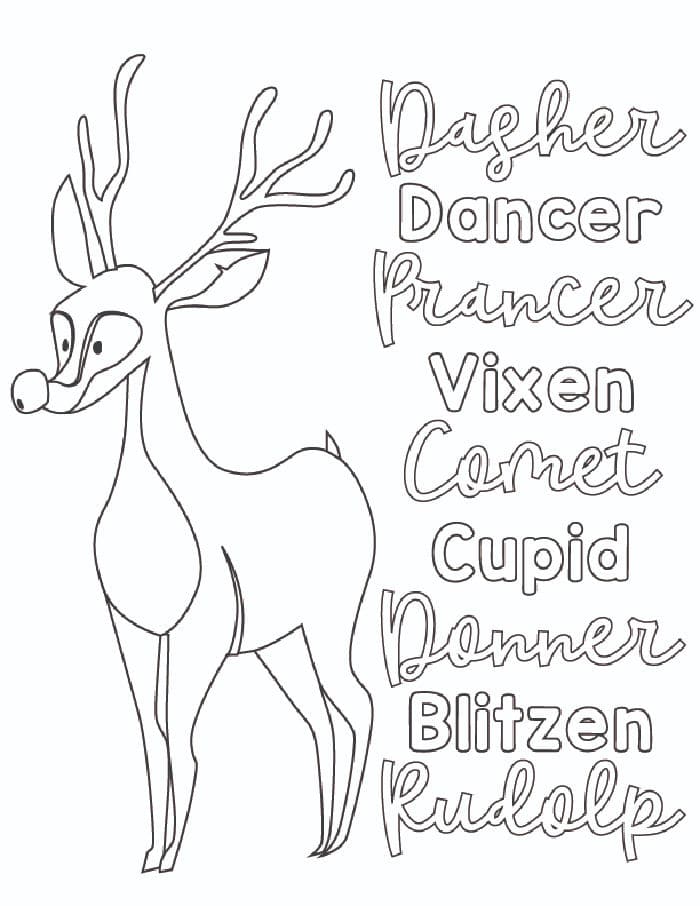 christmas reindeer coloring page