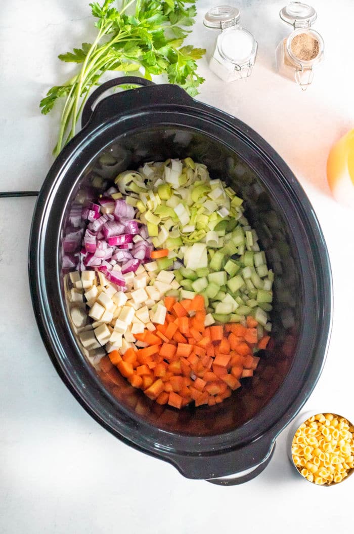 Healthy Crockpot Soup Recipe with Vegetables and Noodles