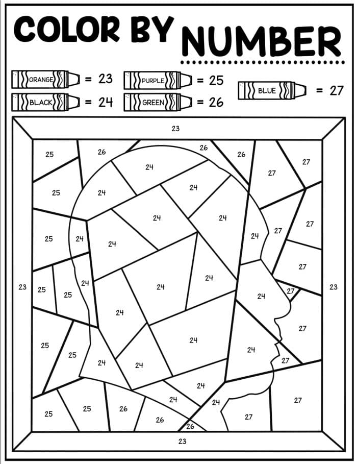 Color by Number Free Printables · The Typical Mom