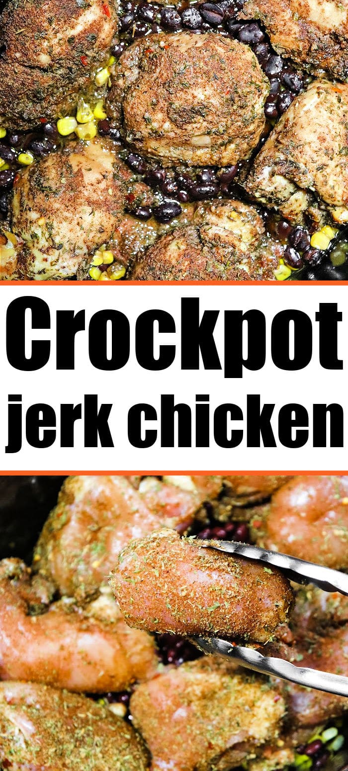Crockpot Jerk Chicken Thighs Boneless Skinless in Slow Cooker