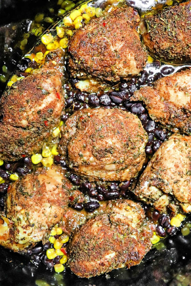 Crockpot Jerk Chicken Thighs Boneless Skinless in Slow Cooker