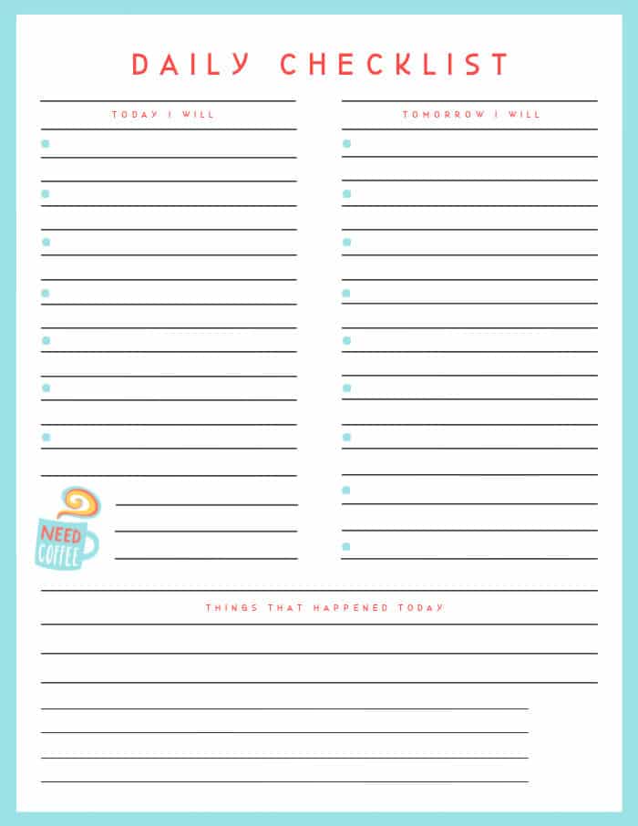 Printable Caregiver Daily Checklist Template Customize and Print