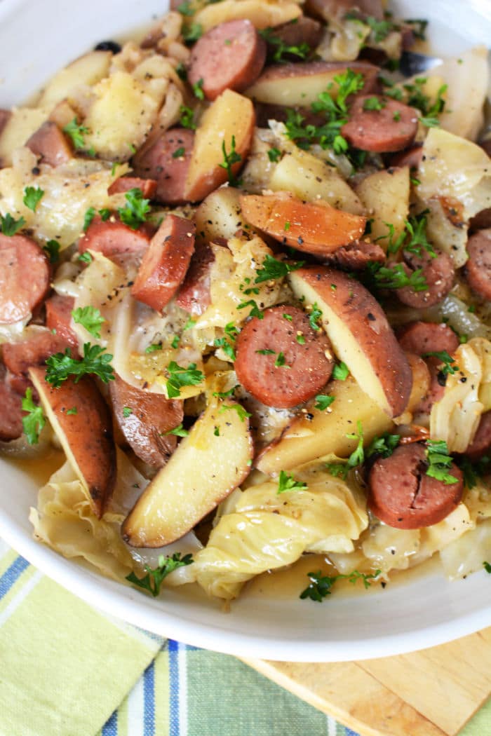 slow cooker Cabbage and Sausage