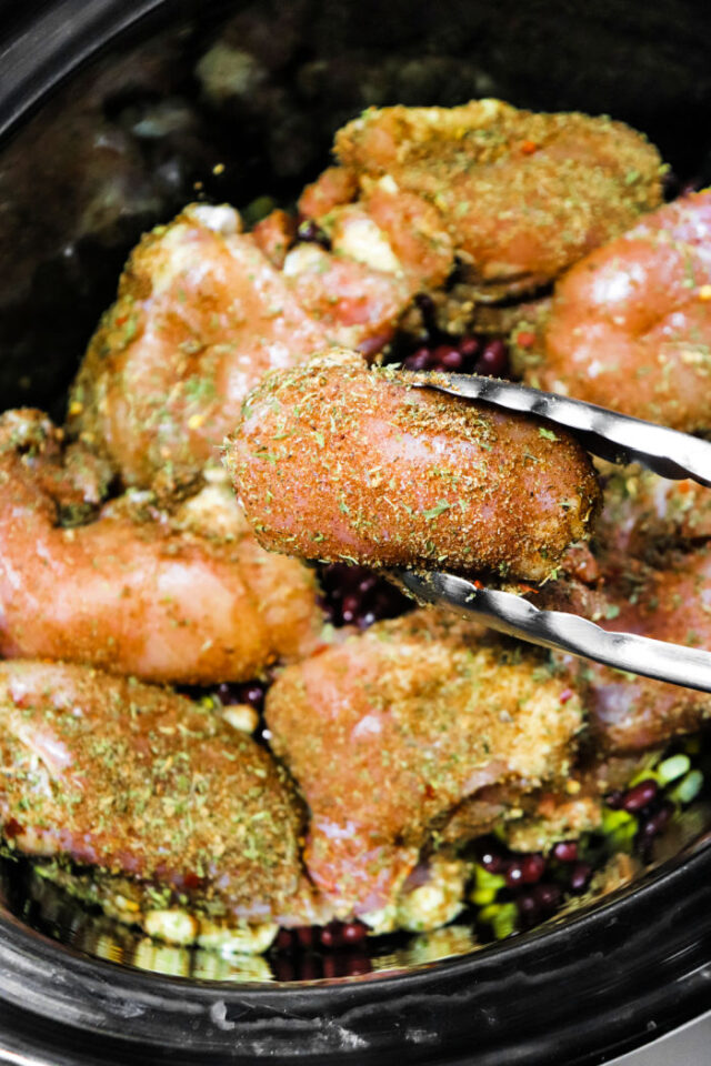 Crockpot Jerk Chicken Thighs Boneless Skinless in Slow Cooker