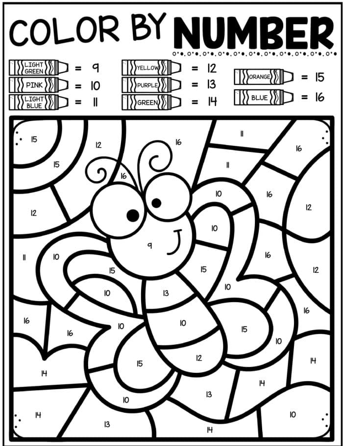 Easy Color by Numbers Art Flowers in a Pot Printable Learn Numbers and  Colors