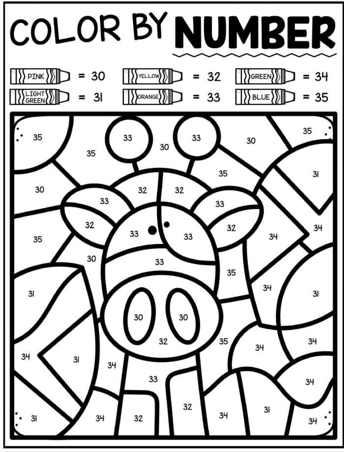 Animal Numbers Coloring Pages