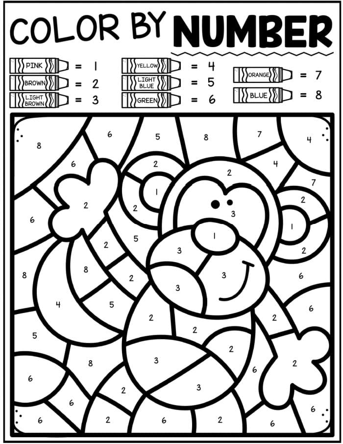 color by numbers free coloring pages