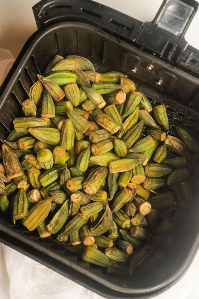 No Breading Frozen Okra in Air Fryer Keto Ninja Foodi Okra