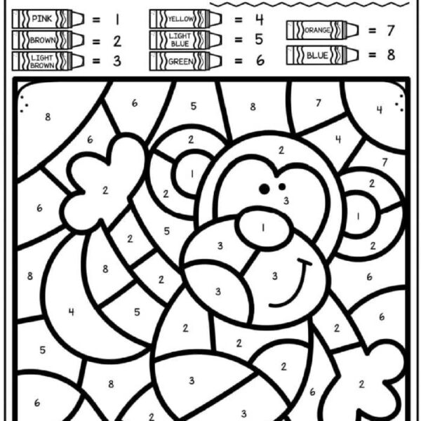 Free Color by Number Animals Printables