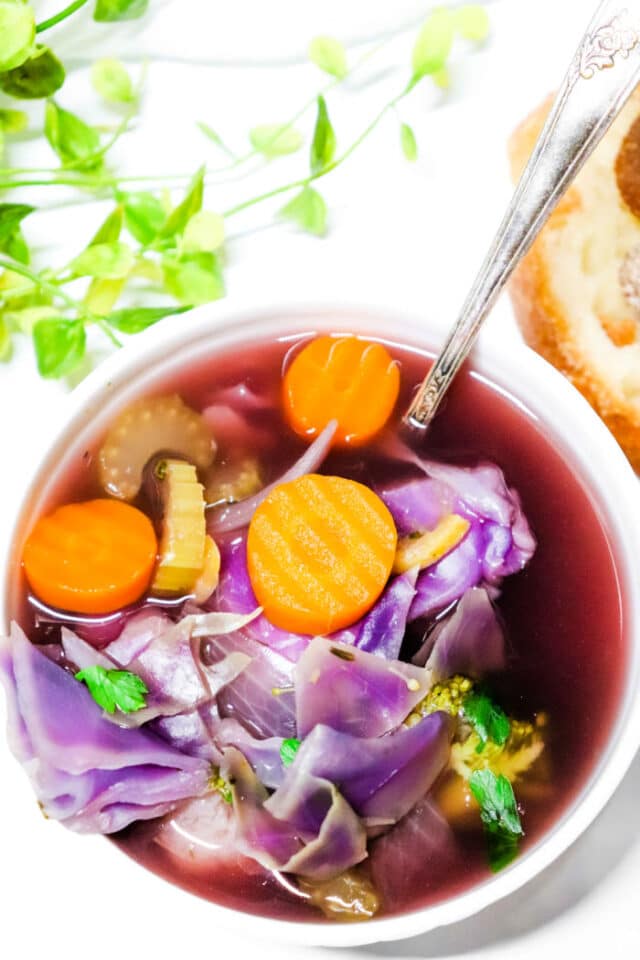 Purple Healthy Crockpot Cabbage Soup Vegetarian
