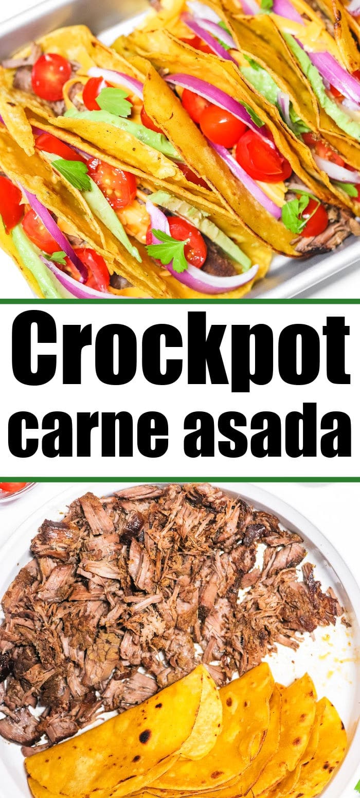 Carne Asada Crockpot Tacos - Slow Cooker Carne Asada Tacos