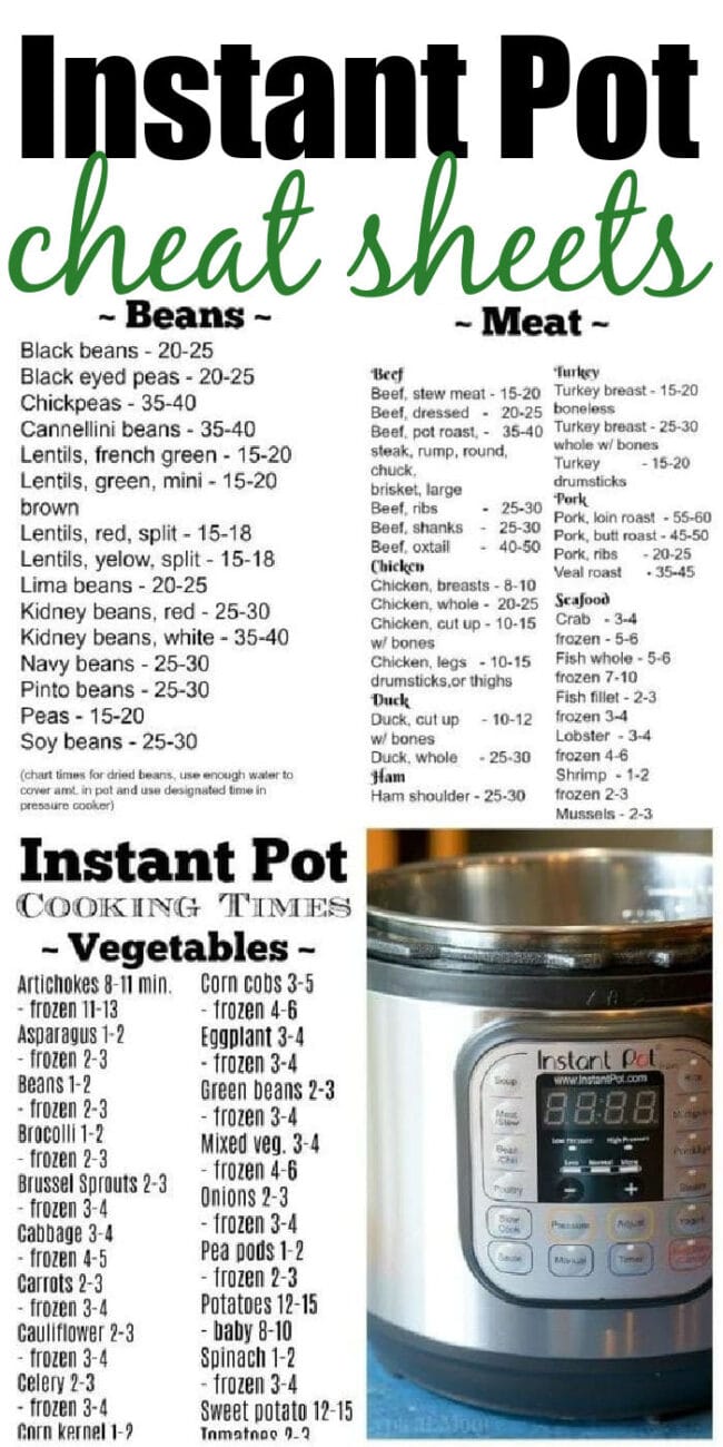 instant pot meat cooking times per pound