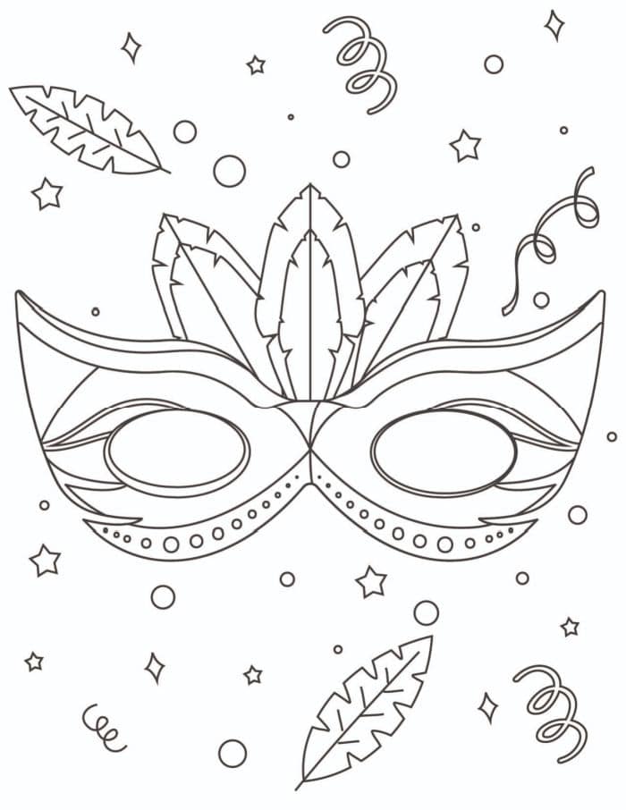 mardi gras mask coloring pages