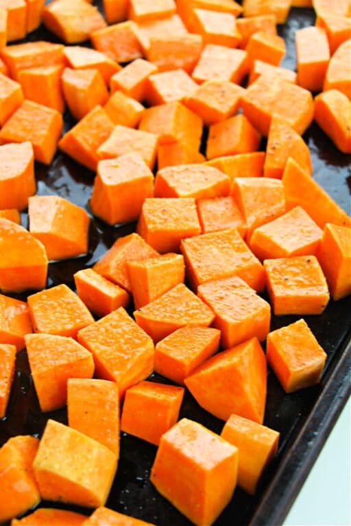 How Long to Bake Crispy Sweet Potato Cubes Oven Roasted
