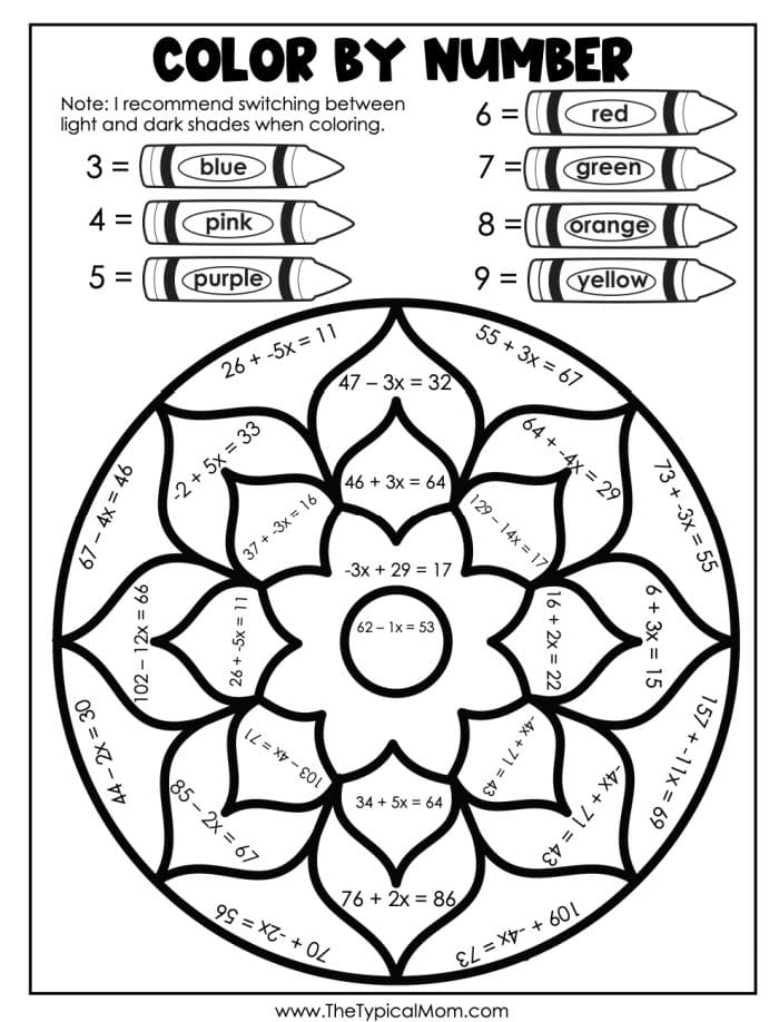 Math Coloring Pages For Middle School - Home Design Ideas