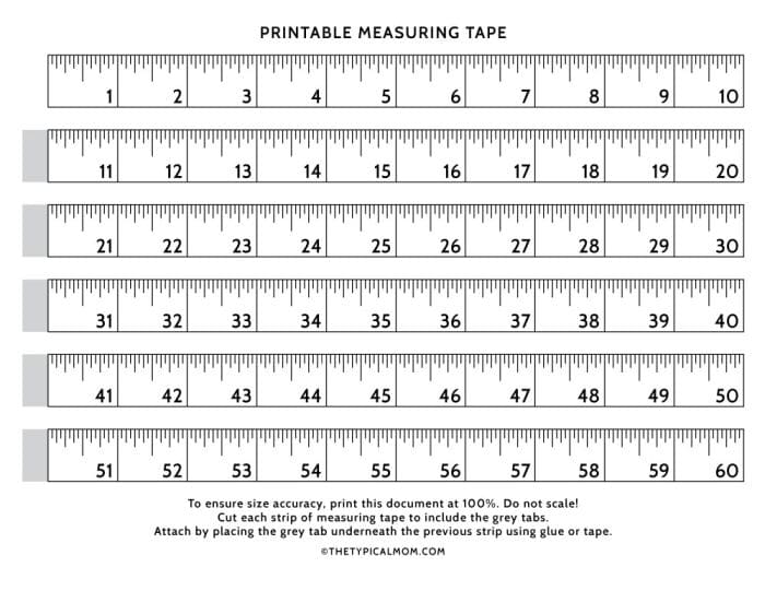 Printable Measuring Tape Do It Yourself