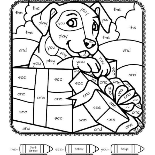 PDF free color by number Kindergarten