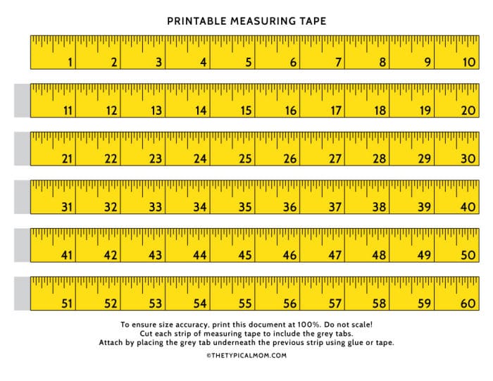 Free Printable Measuring Tape Measuring Tape Printable