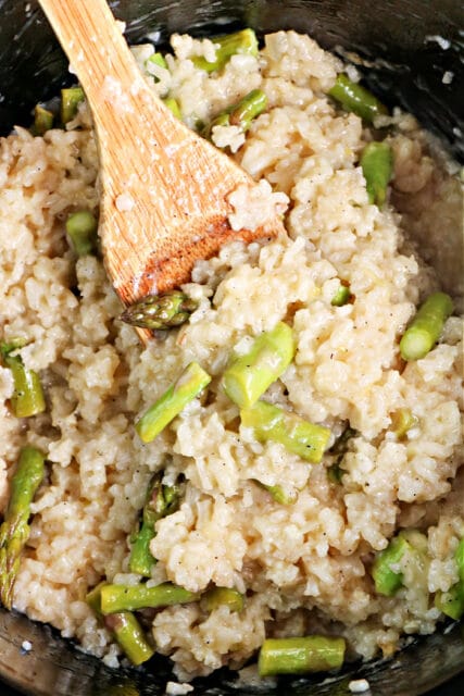 Slow Cooker Risotto Recipe (with Asparagus)