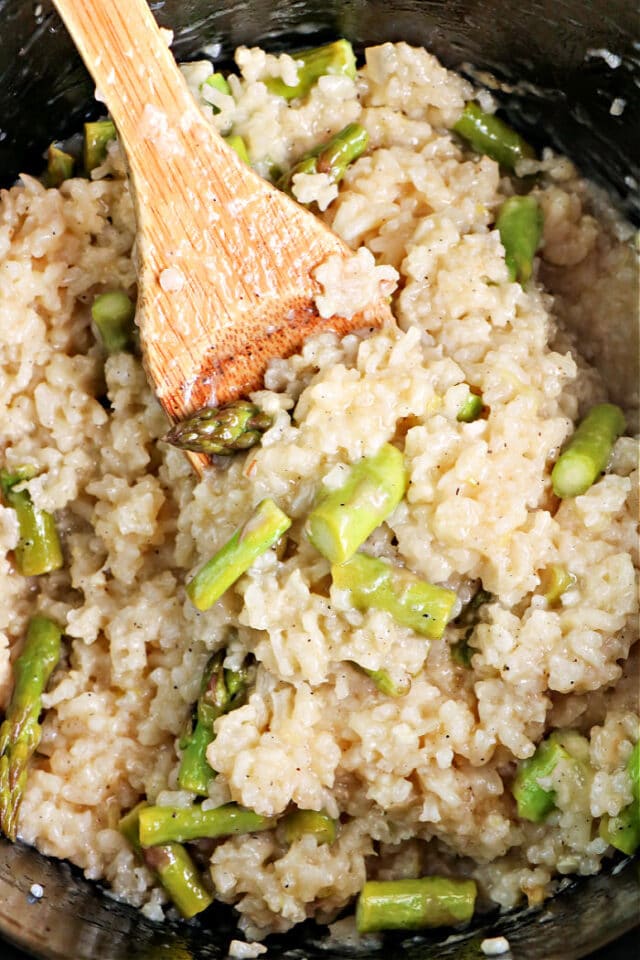 Slow Cooker Risotto Recipe (with Asparagus)