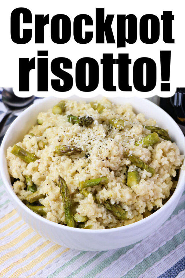 Slow Cooker Risotto - Crockpot Risotto with Asparagus