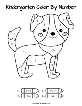 Color by Number Kindergarten Printable · The Typical Mom