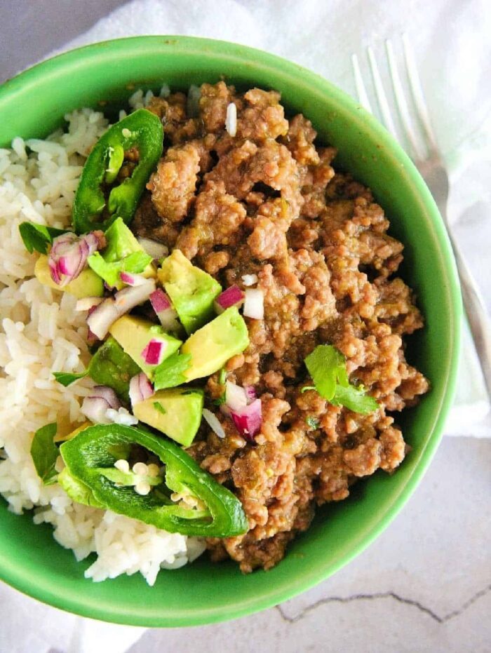 instant pot ground beef taco bowls